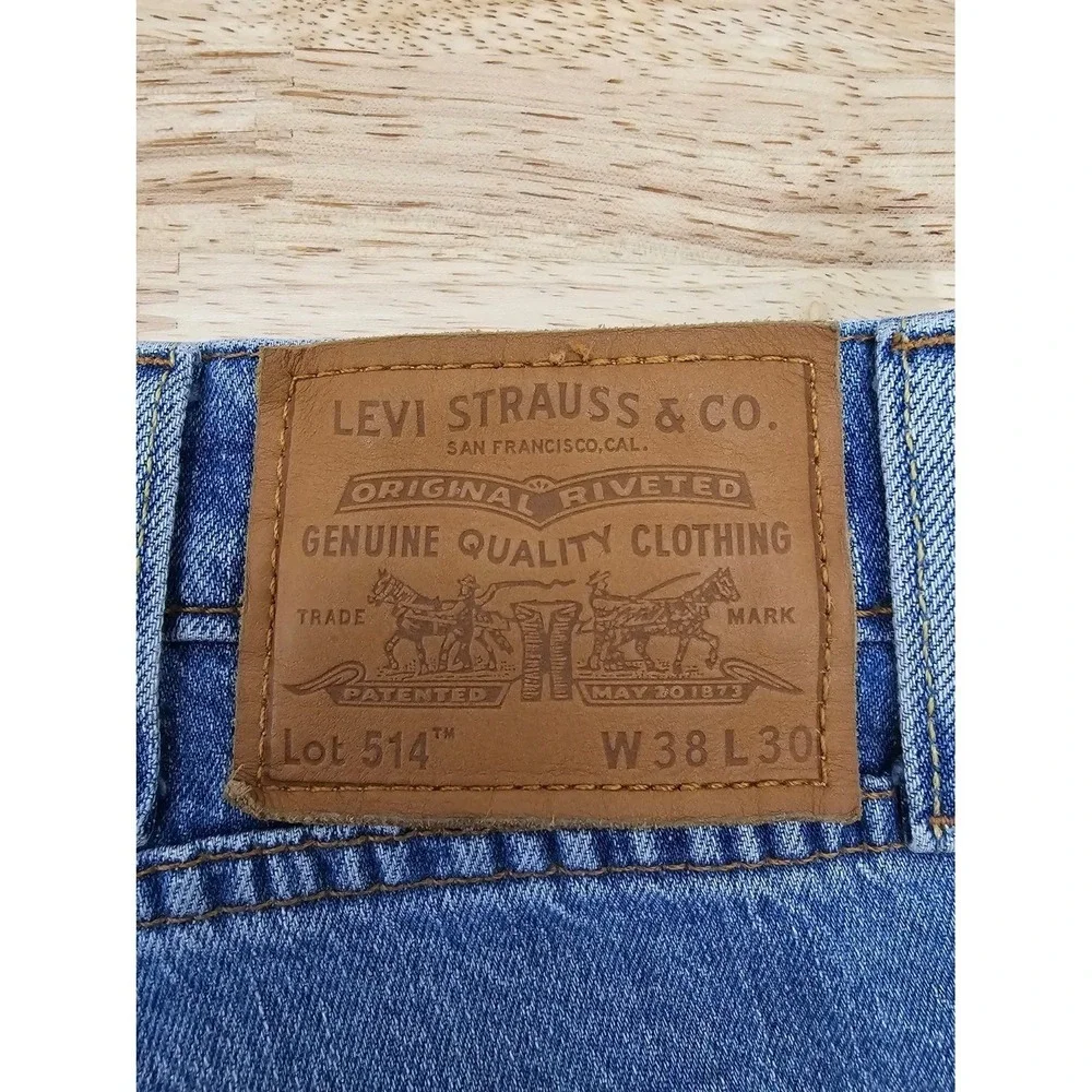 Levis 514 Straight Fit Jeans Blue 38x30 Denim‎ Medium Wash Classic Pants
